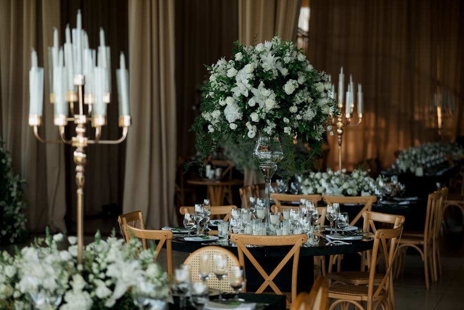 Elegant wedding reception banner